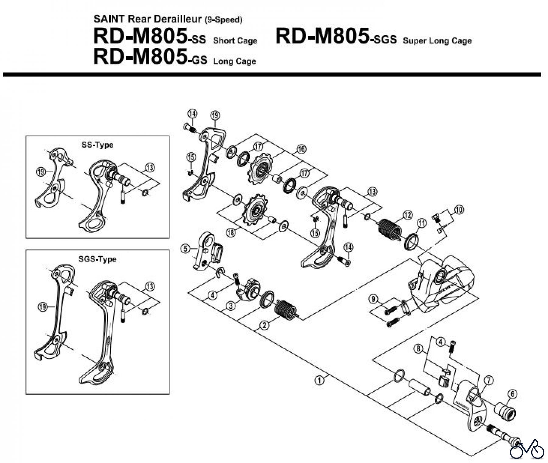  Shimano RD Rear Derailleur - Schaltwerk RD-M805