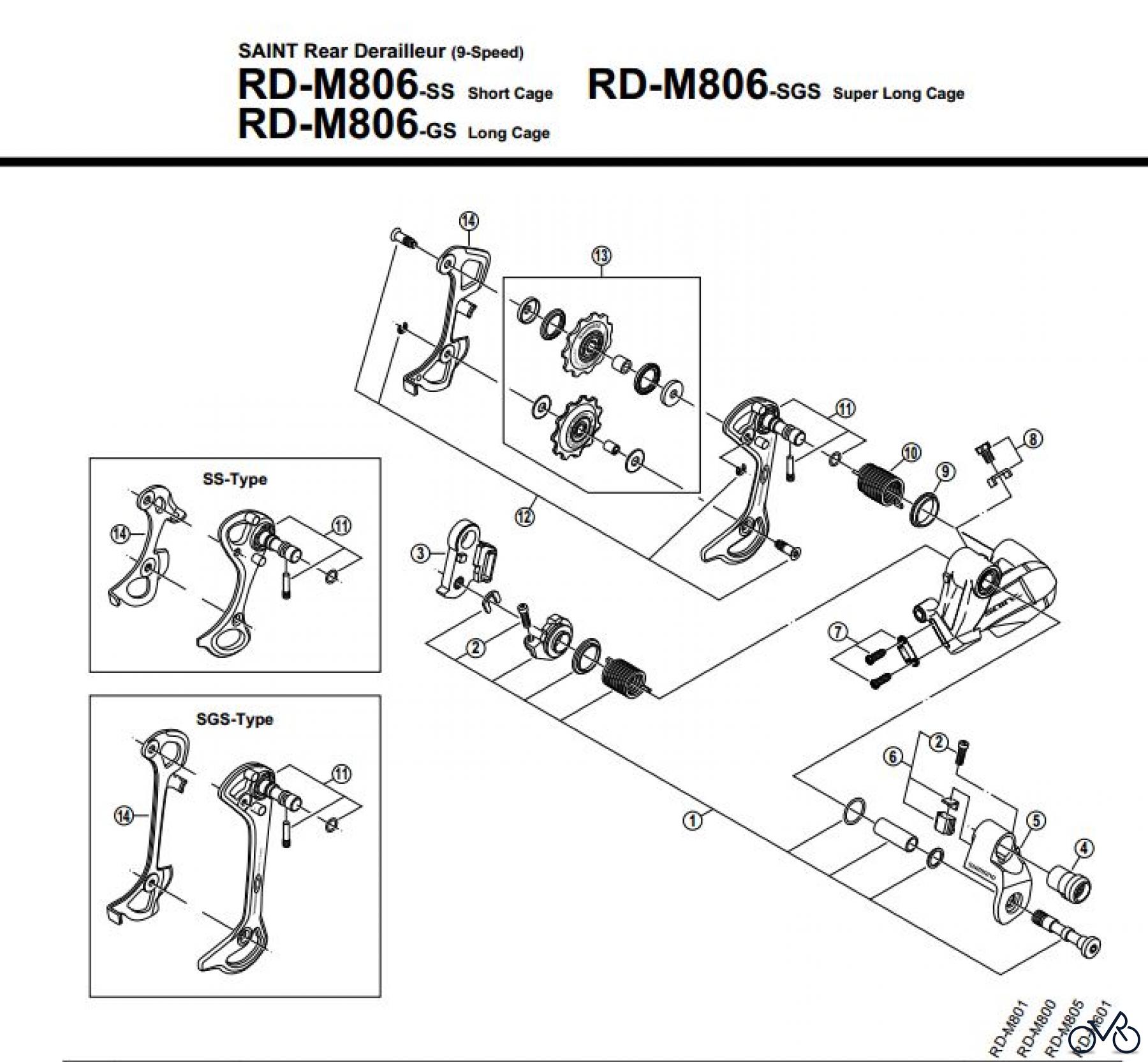  Shimano RD Rear Derailleur - Schaltwerk RD-M806