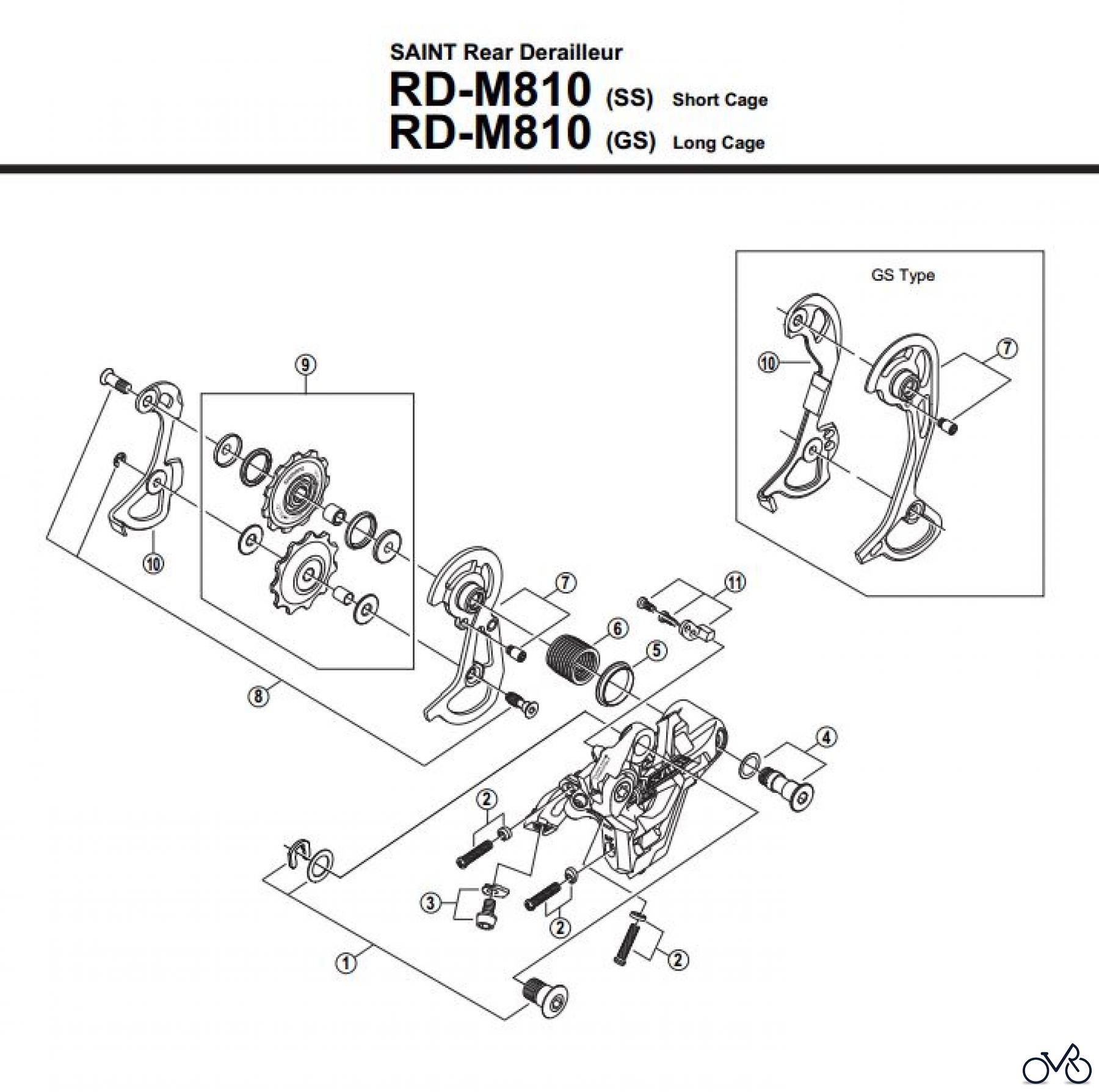  Shimano RD Rear Derailleur - Schaltwerk RD-M810-2830B