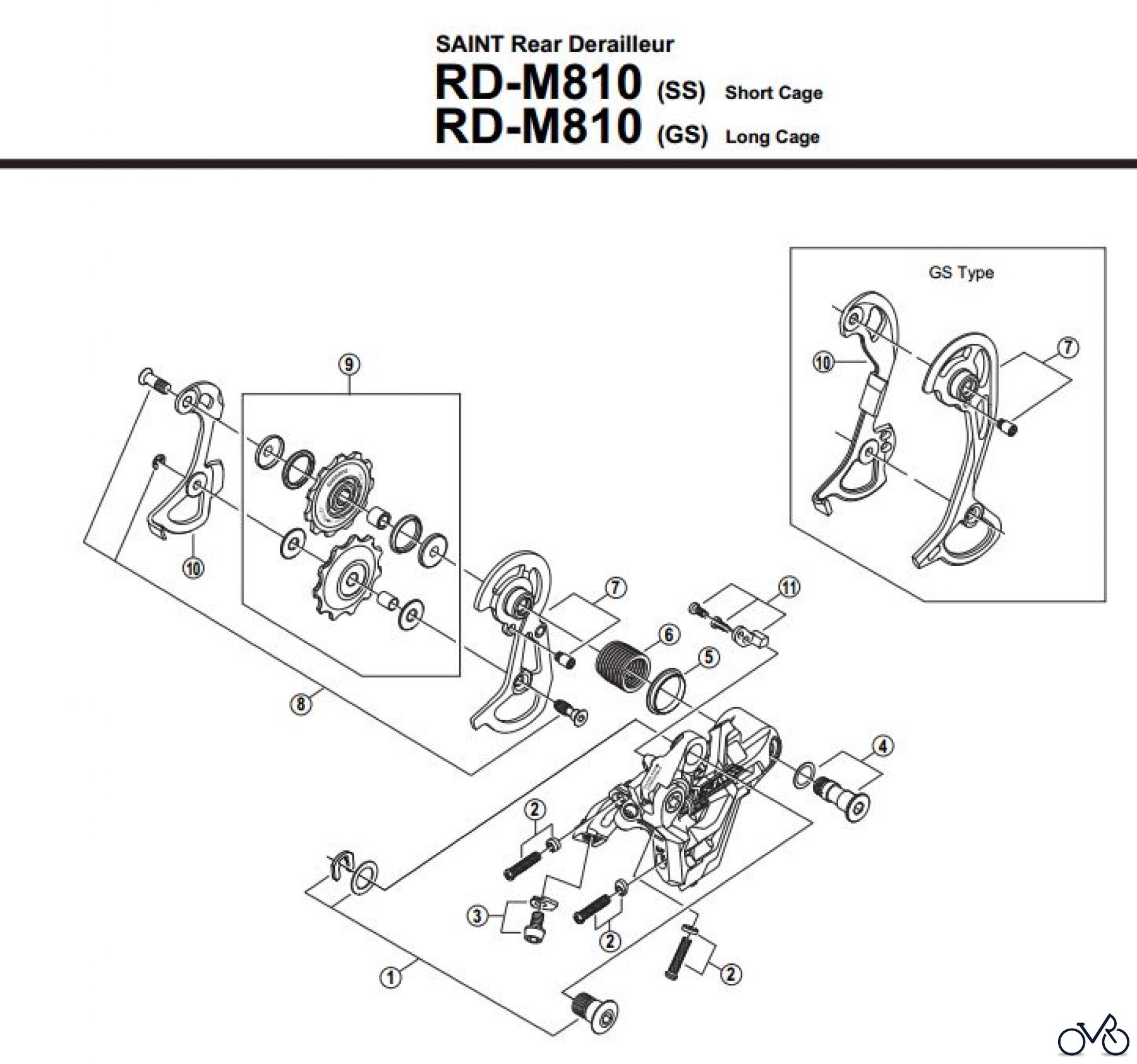  Shimano RD Rear Derailleur - Schaltwerk RD-M810-2830C