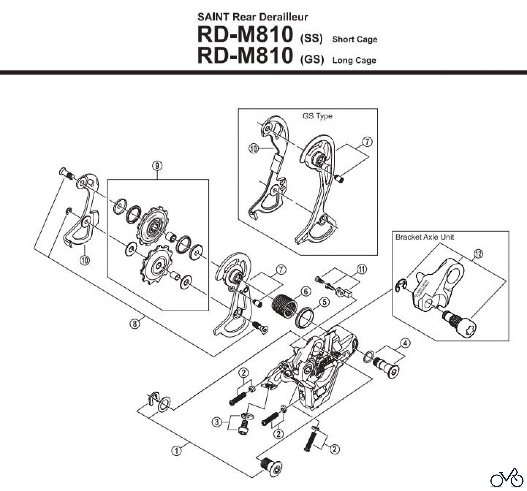  Shimano RD Rear Derailleur - Schaltwerk RD-M810-2830D