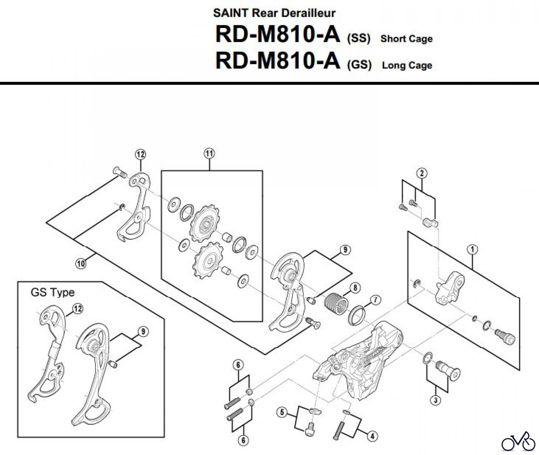  Shimano RD Rear Derailleur - Schaltwerk RD-M810-A-3027A
