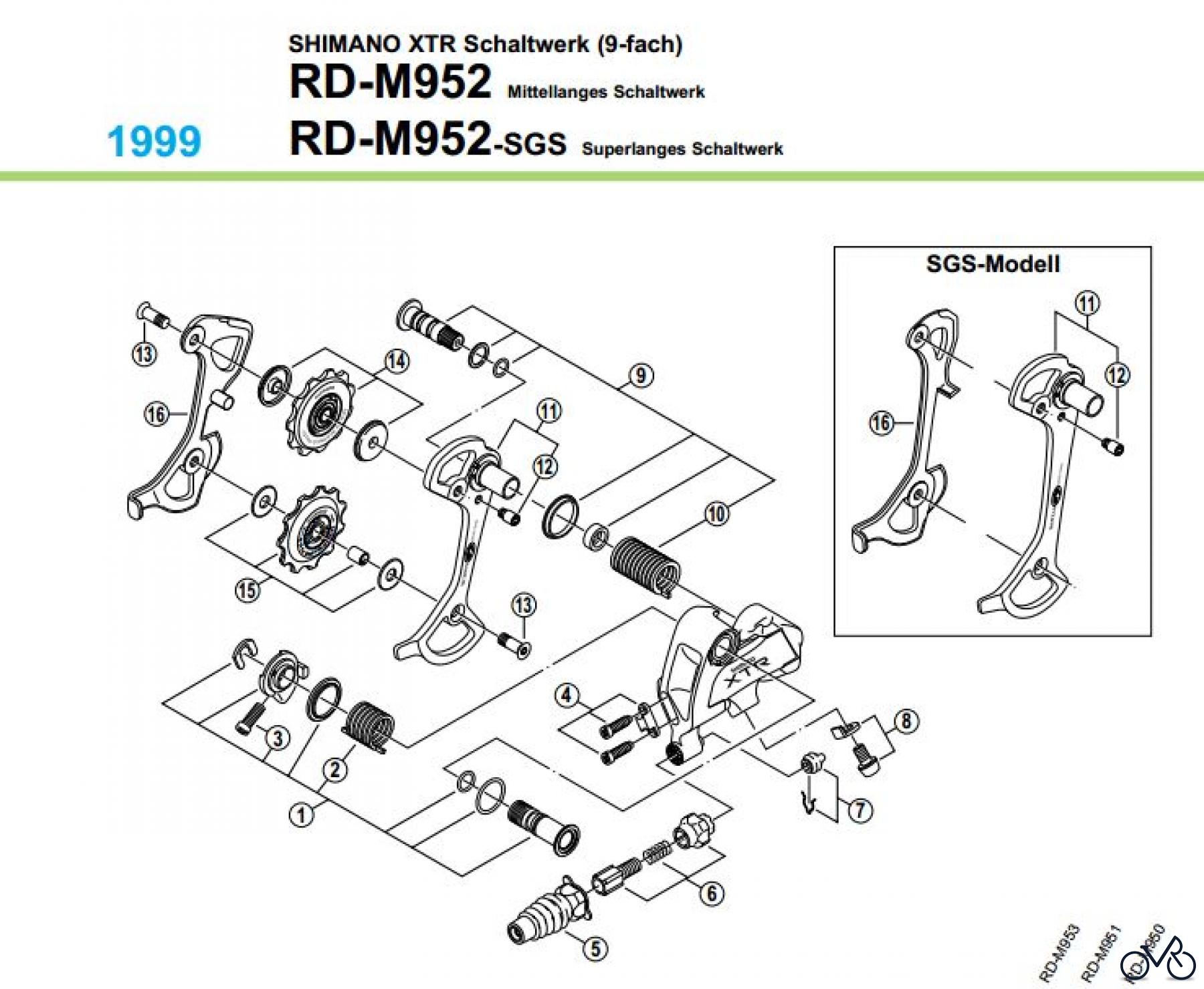  Shimano RD Rear Derailleur - Schaltwerk RD-M952-99