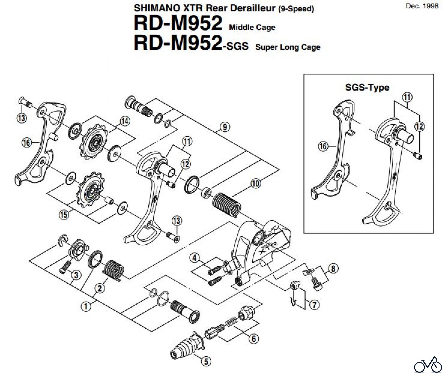  Shimano RD Rear Derailleur - Schaltwerk RD-M952-EV