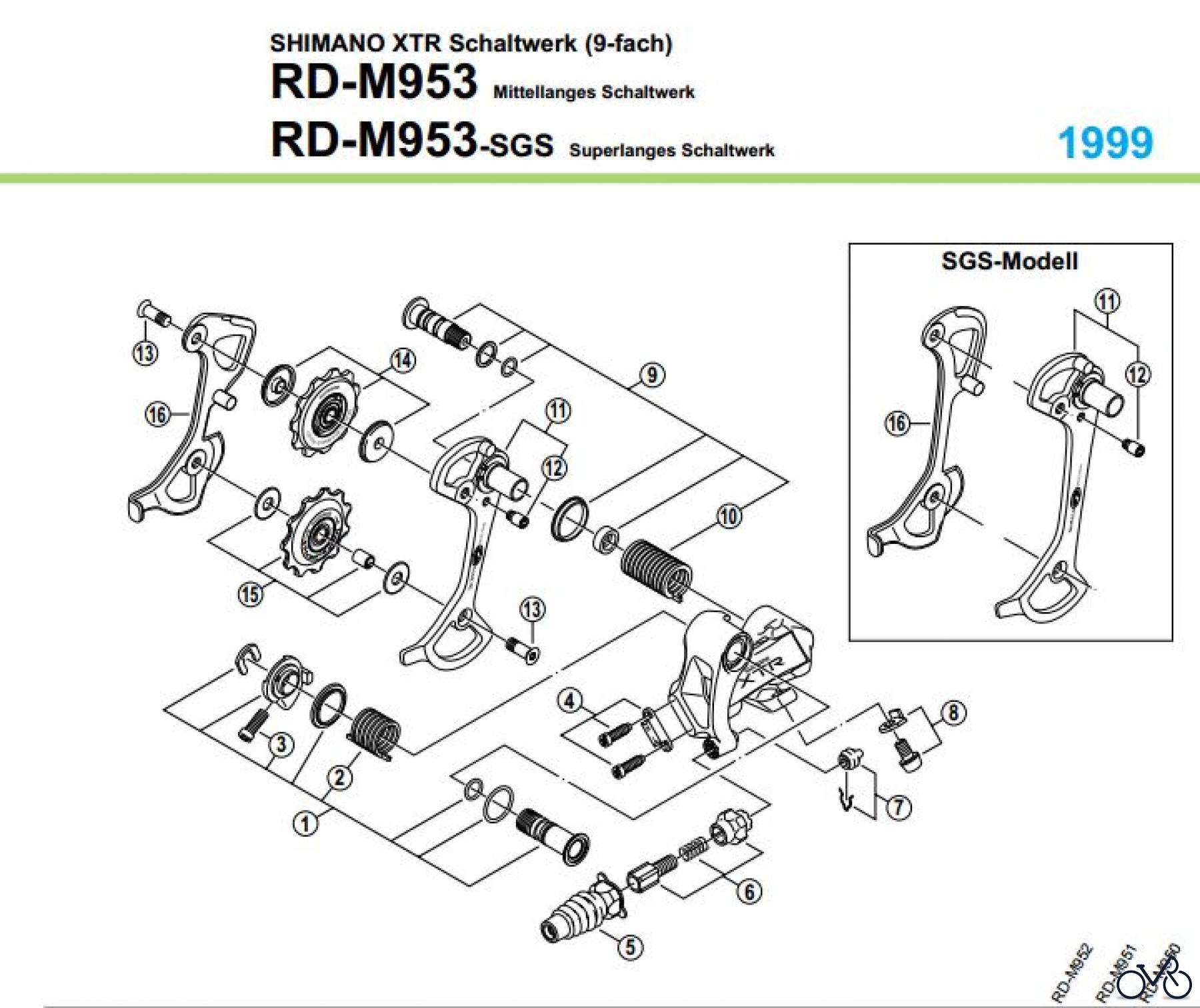  Shimano RD Rear Derailleur - Schaltwerk RD-M953-99