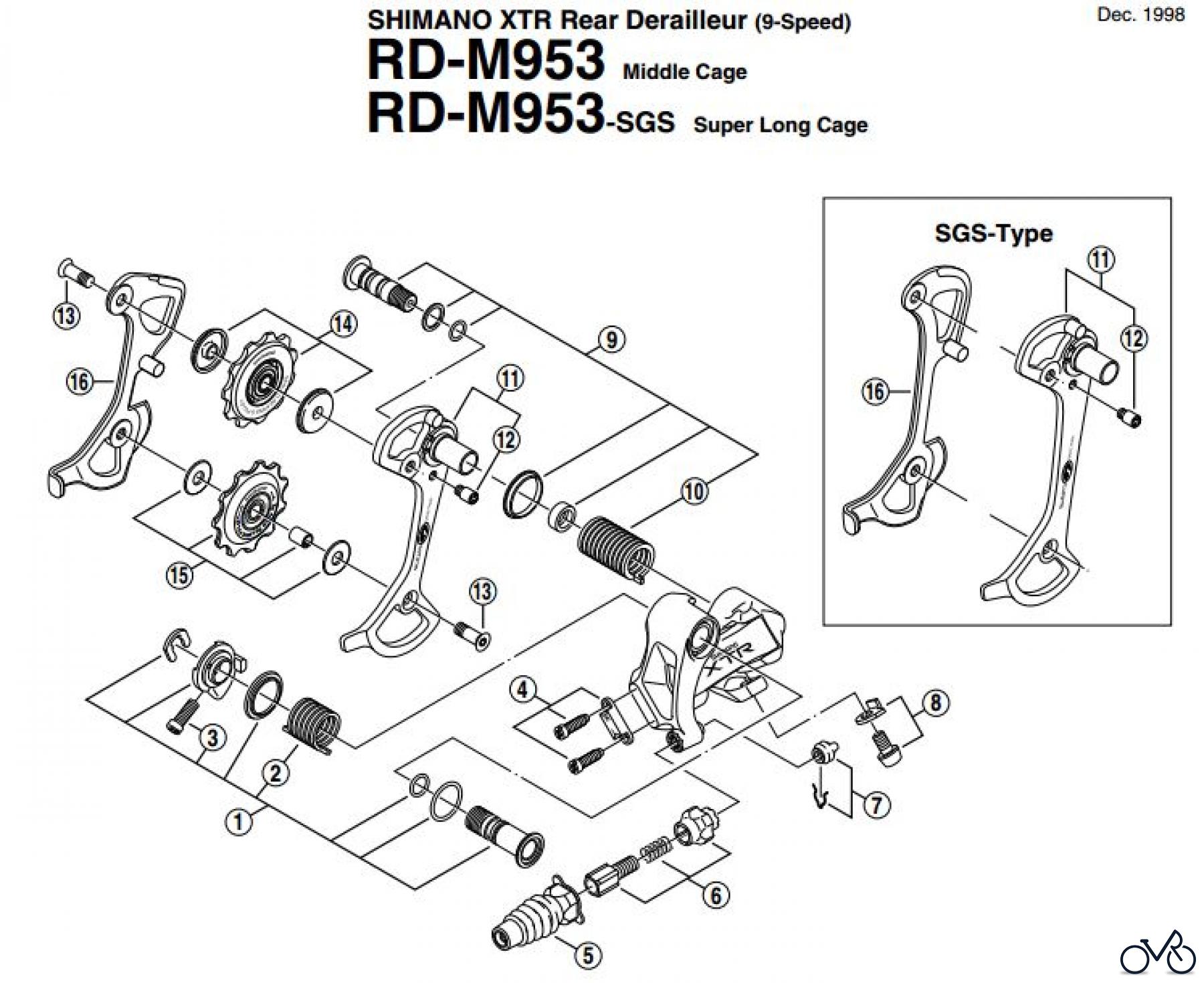  Shimano RD Rear Derailleur - Schaltwerk RD-M953-EV