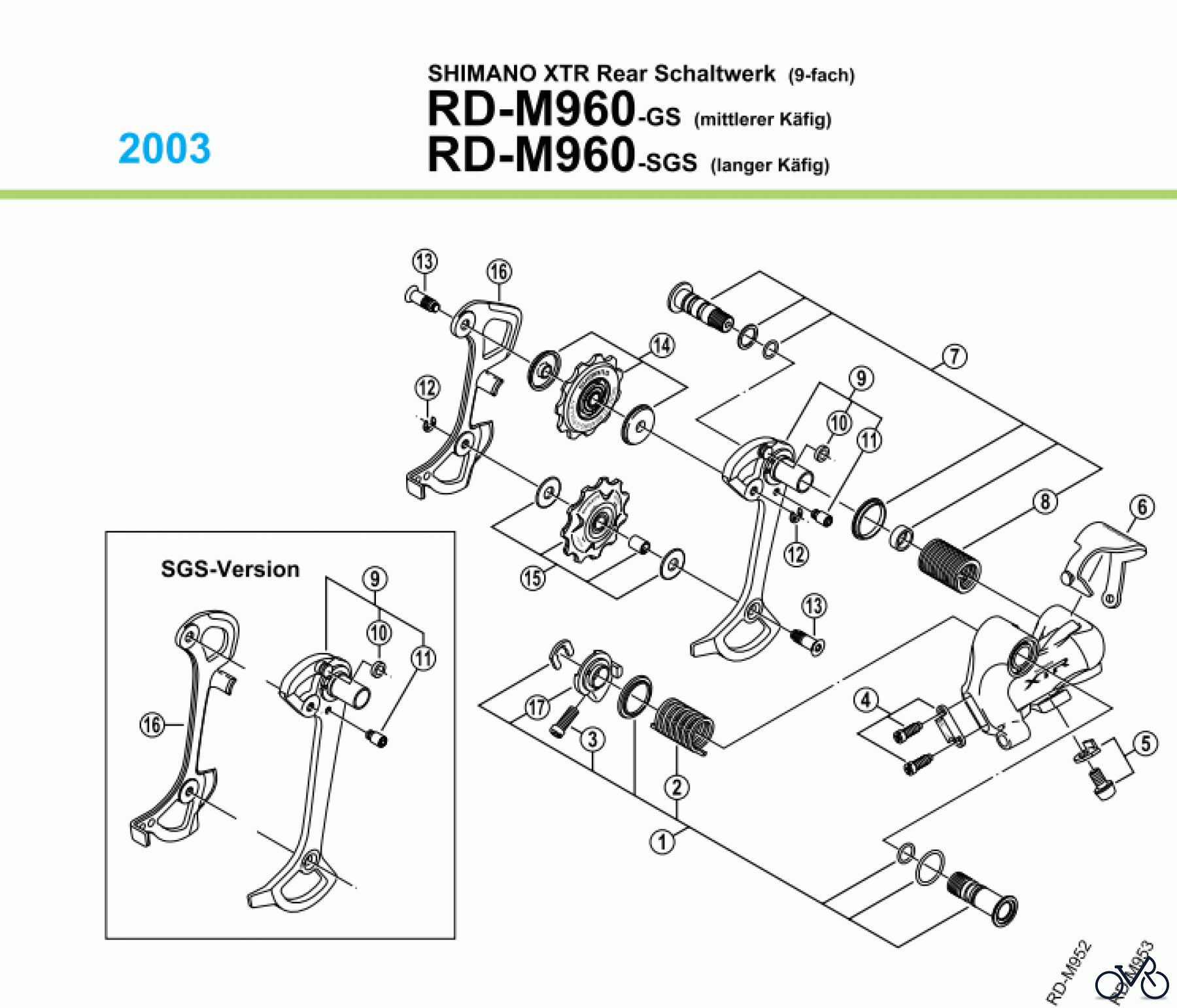  Shimano RD Rear Derailleur - Schaltwerk RD-M960-03