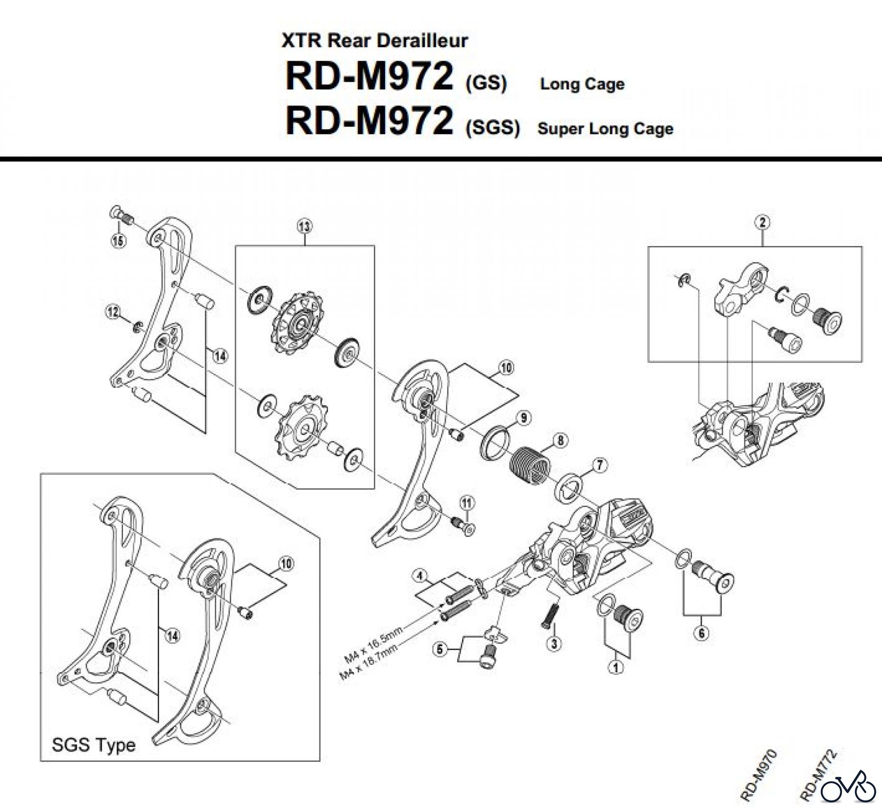  Shimano RD Rear Derailleur - Schaltwerk RD-M972-2758B