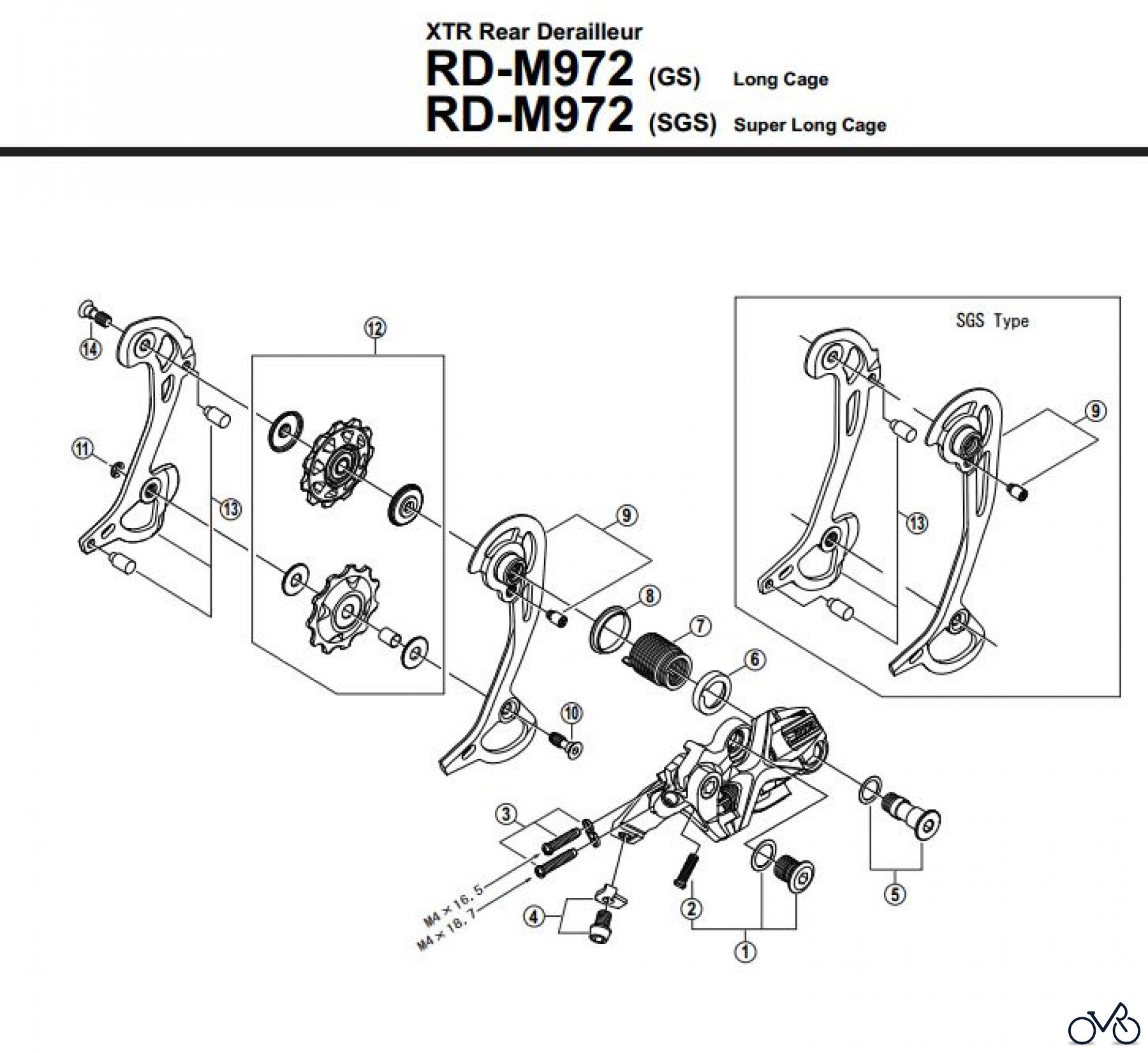  Shimano RD Rear Derailleur - Schaltwerk RD-M972