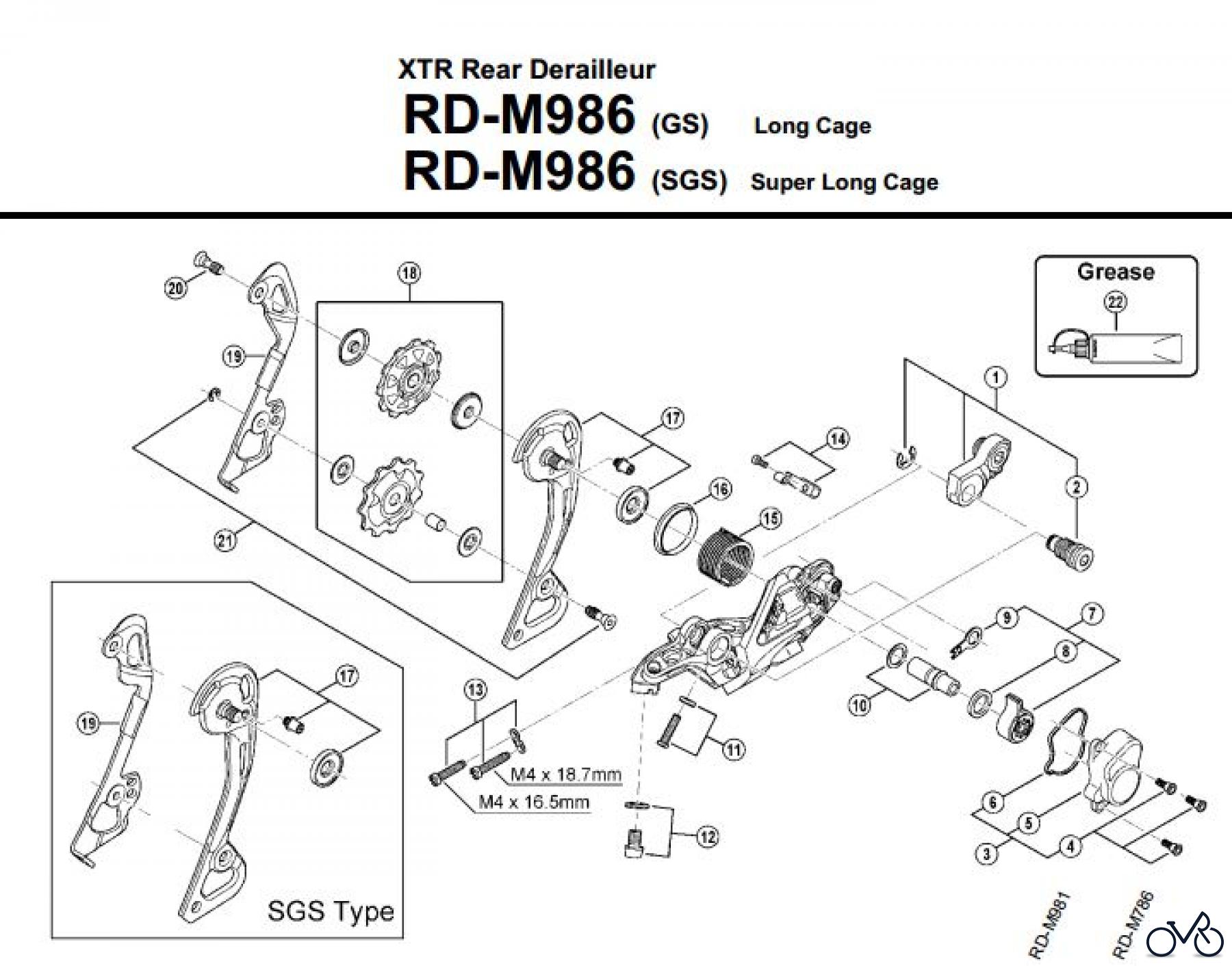  Shimano RD Rear Derailleur - Schaltwerk RD-M986-3430A