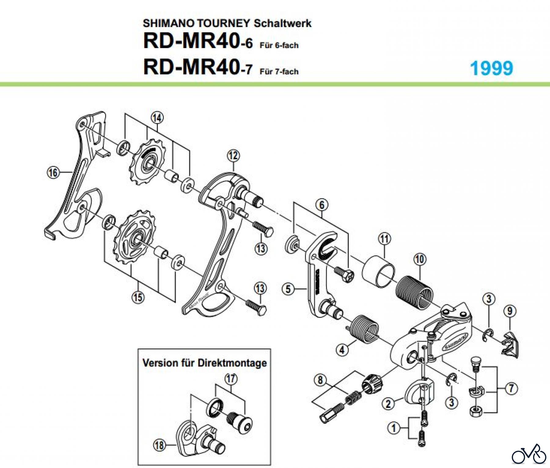  Shimano RD Rear Derailleur - Schaltwerk RD-MR40-99