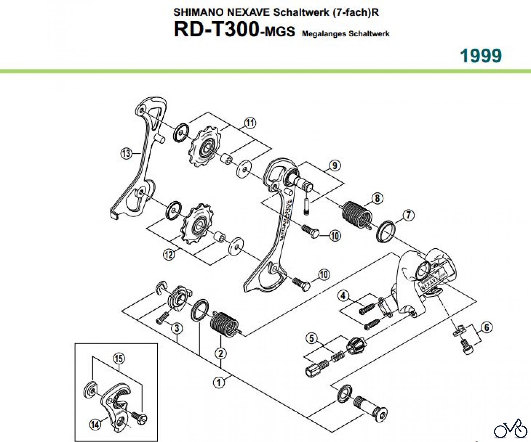  Shimano RD Rear Derailleur - Schaltwerk RD-T300-MGS-99