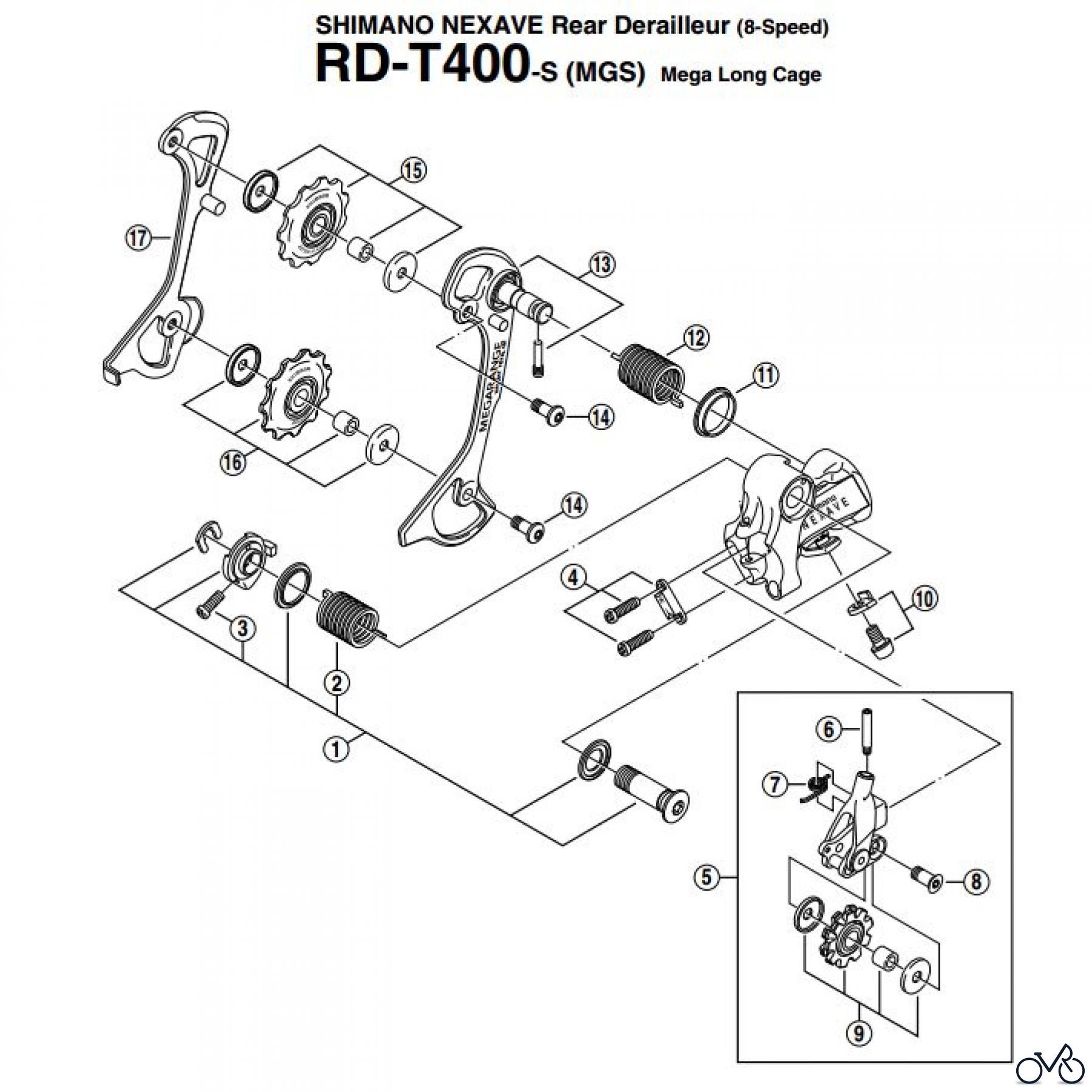  Shimano RD Rear Derailleur - Schaltwerk RD-T400-S-EV