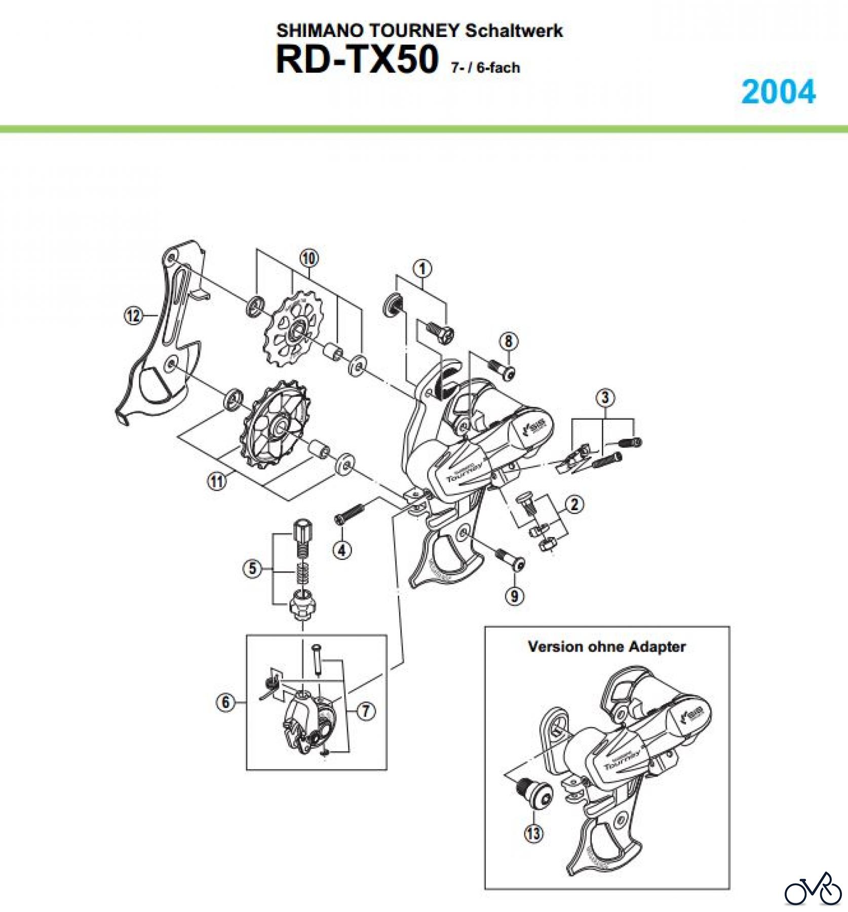  Shimano RD Rear Derailleur - Schaltwerk RD-TX50-04