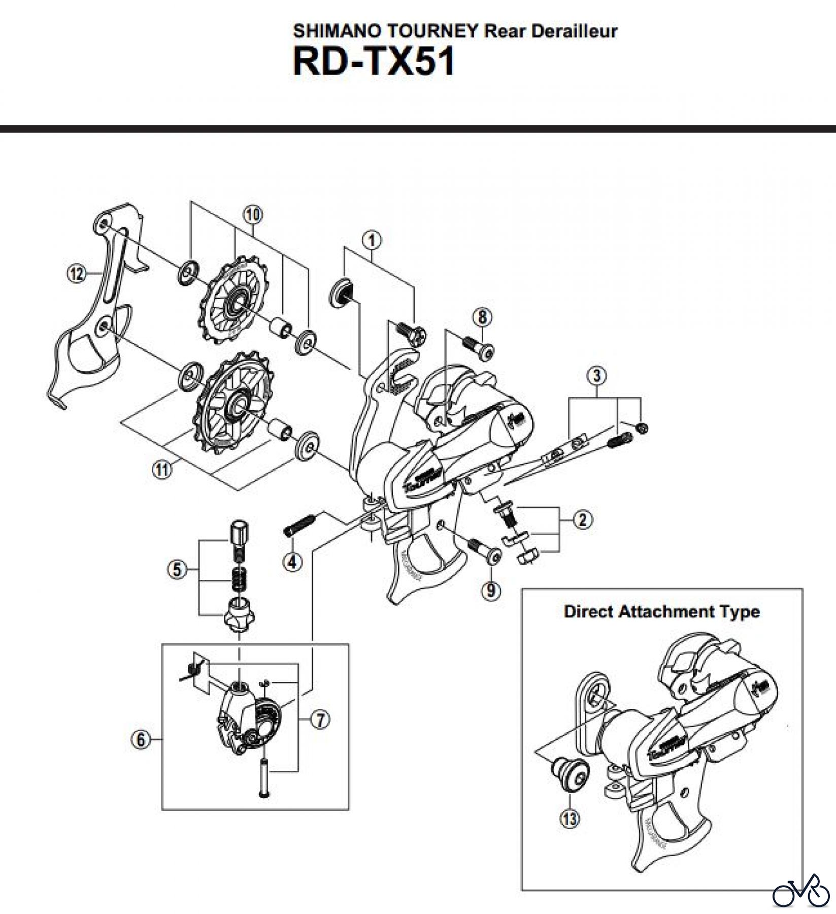  Shimano RD Rear Derailleur - Schaltwerk RD-TX51-2757