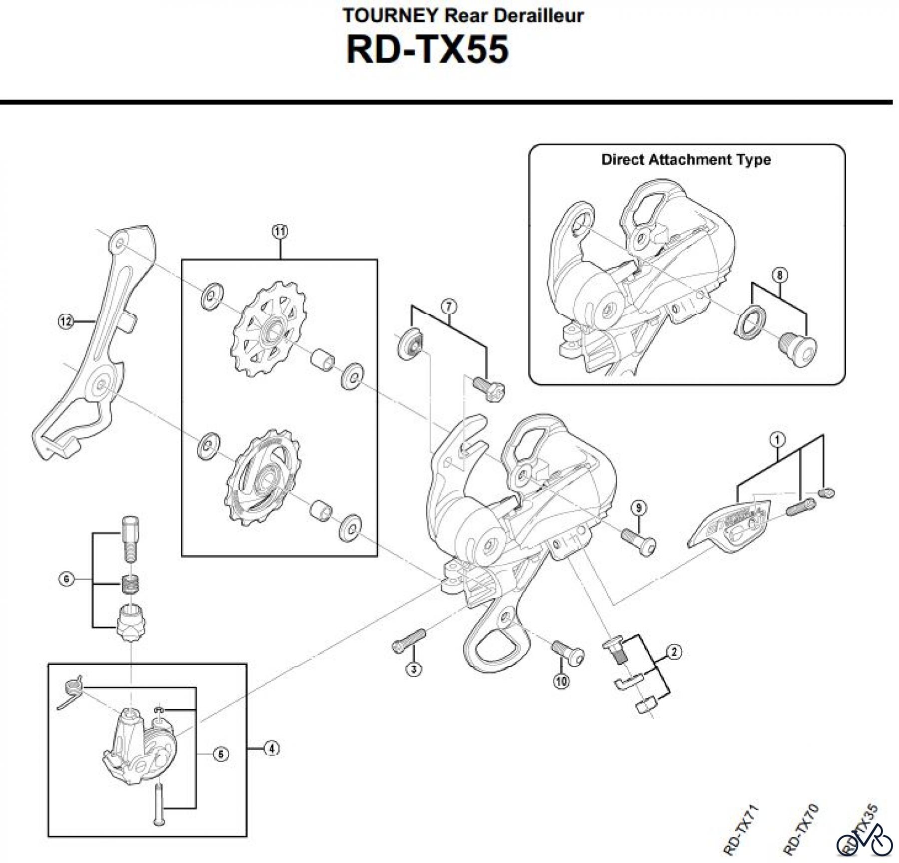  Shimano RD Rear Derailleur - Schaltwerk RD-TX55-3101