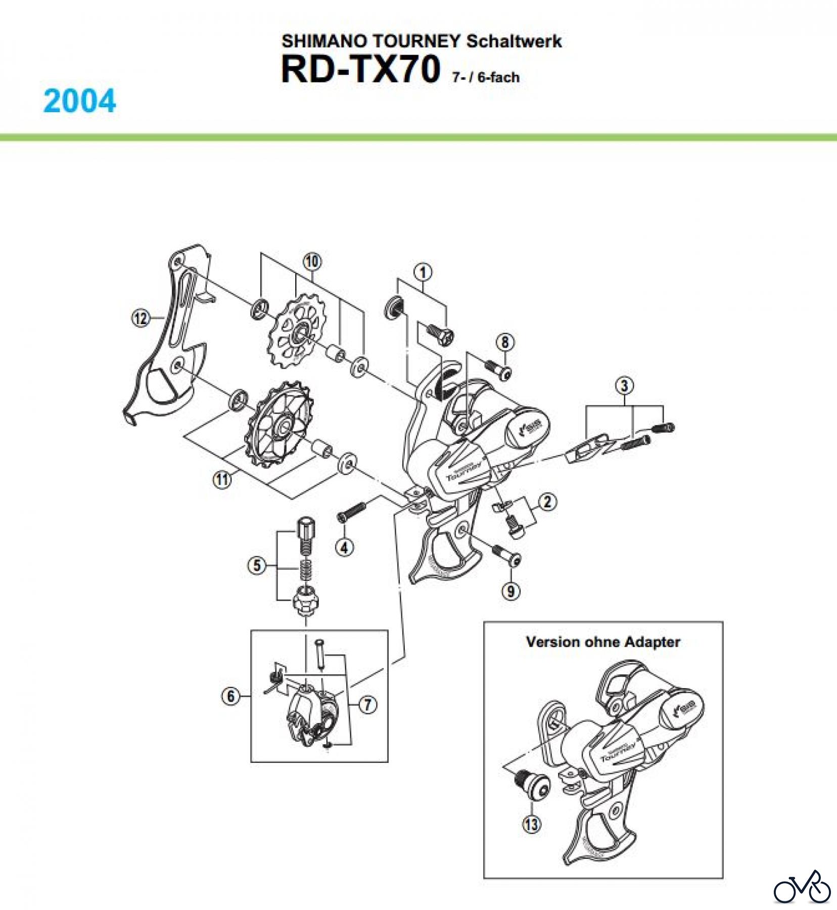  Shimano RD Rear Derailleur - Schaltwerk RD-TX70-04