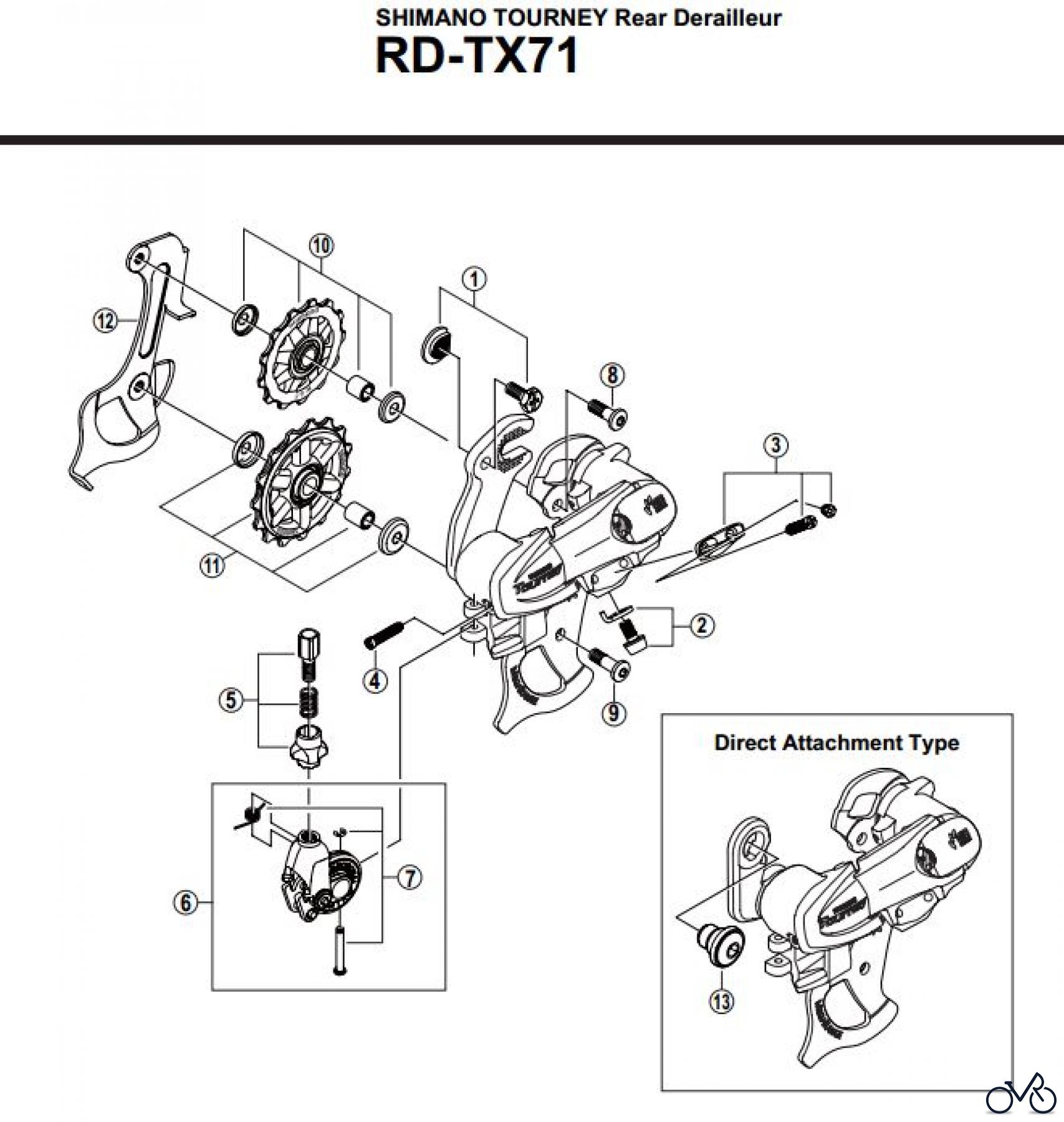  Shimano RD Rear Derailleur - Schaltwerk RD-TX71-2763A