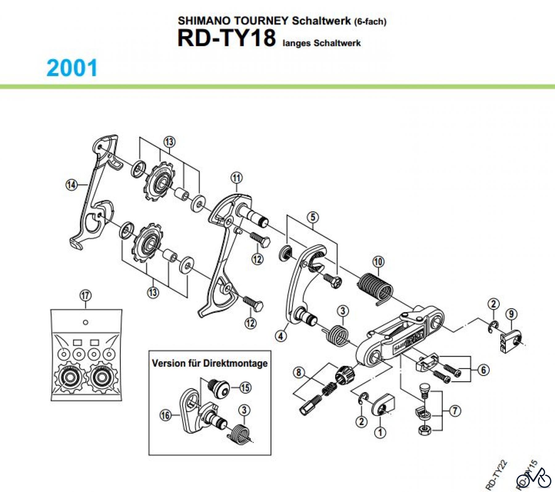  Shimano RD Rear Derailleur - Schaltwerk RD-TY18-01
