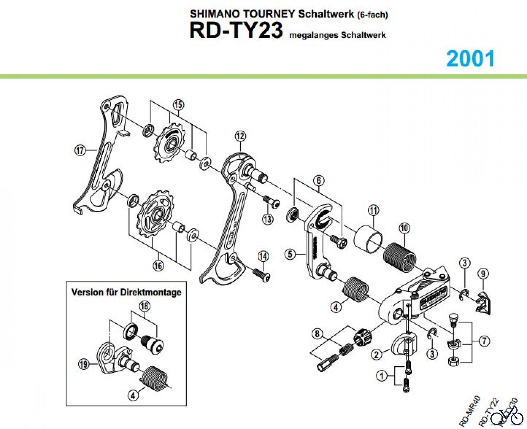 Shimano RD Rear Derailleur - Schaltwerk RD-TY23-047-053220179